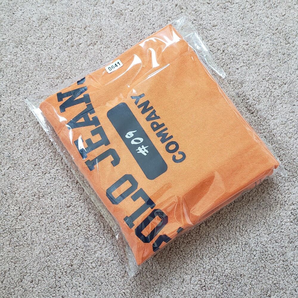 Vintage 90s Polo Jeans Company #09 Sz Medium Mens Colorblock T-Shirt Orange Blue - Picture 8 of 8